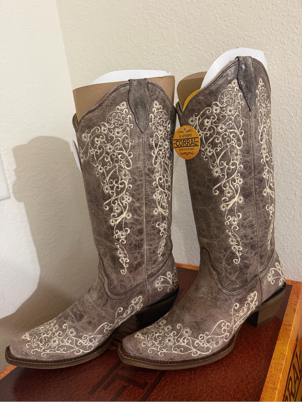 Corral Boots with Bone Embroidery *NWT*